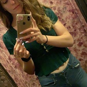 Sky and sparrow v neck short sleeve top